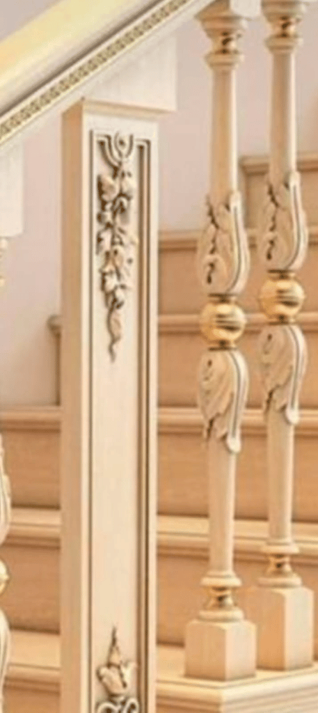 Neoclassical Master-Carved Balusters & Acanthus Leaf Newel Post